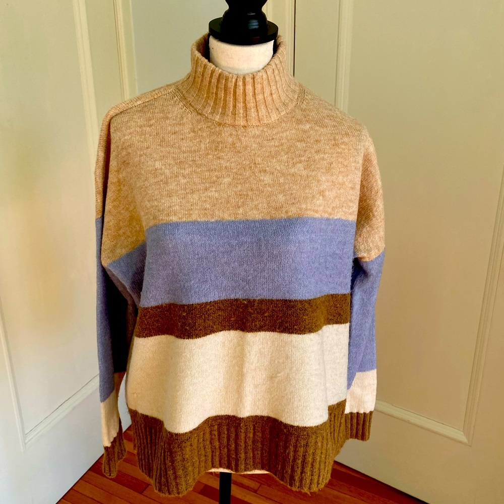 Tribal mock turtleneck sweater.